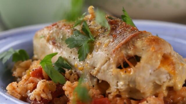 Stuffed Chicken Breasts with Asparagus and Parmesan Rice Recipe Stuffed Chicken Breasts with Asparagus and Parmesan Rice Recipe