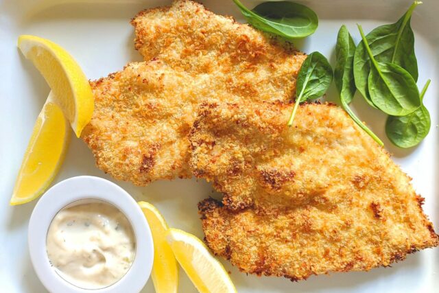 Air fryer crumbed chicken schnitzel recipe