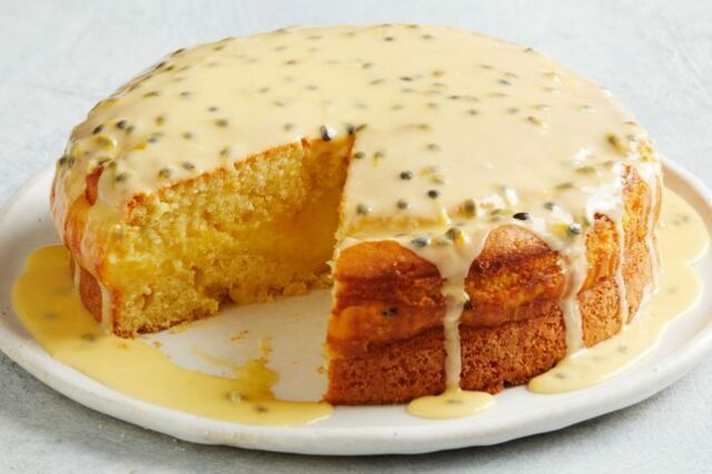 Passionfruit custard cake recipe