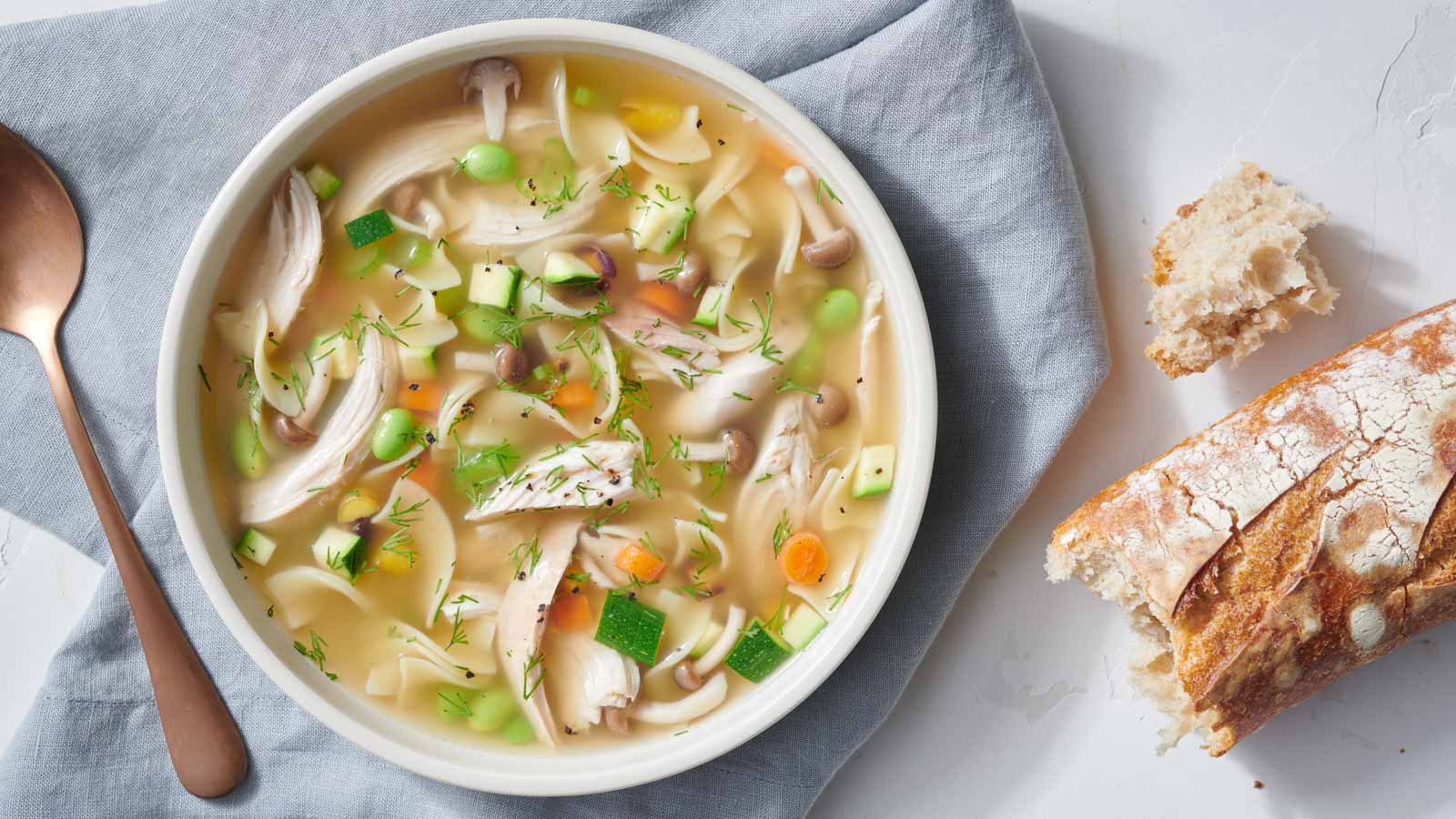 Roast chicken noodle soup recipe