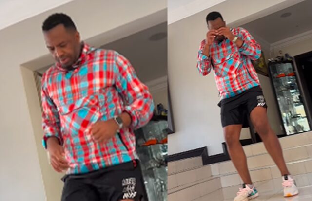 Itumeleng Khune shows off impressive dance moves while his Wife cheers