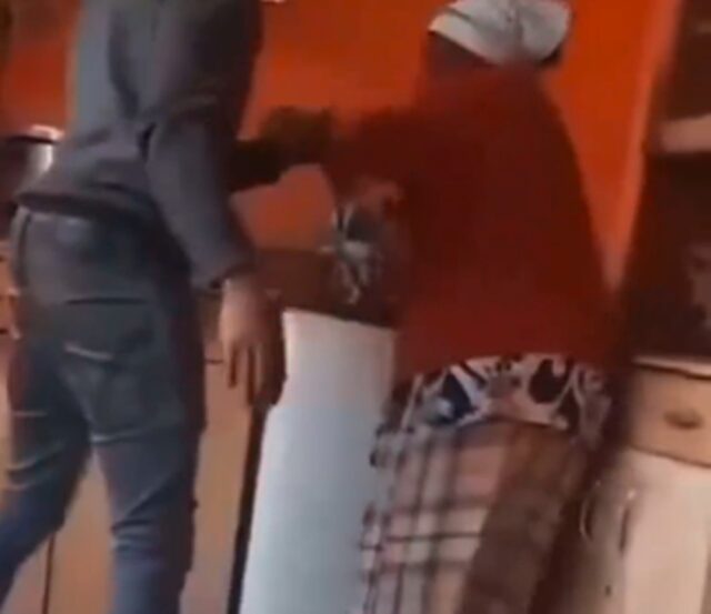 Young man caught on camera beating his Gogo - Video goes viral Young man caught on camera beating his Gogo - Video goes viral